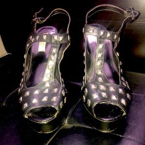 Black studded heels